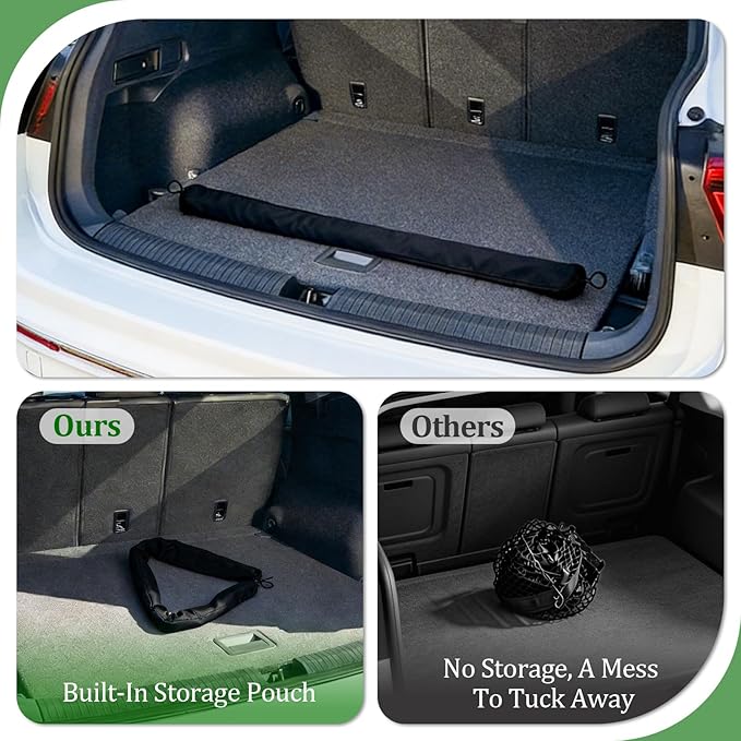 3-Layer Cargo Net for Chevrolet Tahoe, GMC Yukon, Cadillac Escalade 2015-2020, Zipper Bag Trunk Net for SUV, Heavy Duty Oxford Cargo Organizer Storage Nets with Carabiners