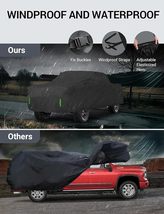 Proadsy Car Cover Custom Fit for 2024 2025 2026 Ford Ranger 5'Box, Waterproof All Weather for Automobiles, Full Exterior Cover Rain Snow Sun Protector Indoor Outdoor Car Cover