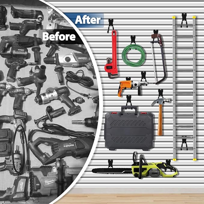 3-H Slatwall Hooks 18 Pack Heavy Duty Multi Sizes, Slatwall Accessories & Hangers Compatible with Proslat Handiwall Crownwall StoreWALL, Garage Slat Wall Hooks for Tools & Daily Items(Black)