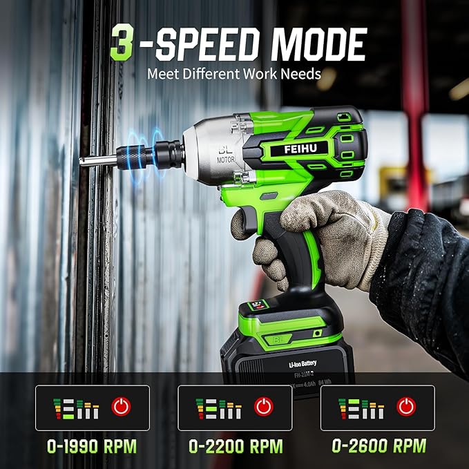 Impact Wrench: 1/2 In Cordless Impact Wrench 600N.m(450Ft-lbs) High Torque Power Electric Impact Gun Drive for Car Tires Truck Mower with 21V 4.0Ah Battery, Charger, Sockets, Screws Drill, Twist Drill