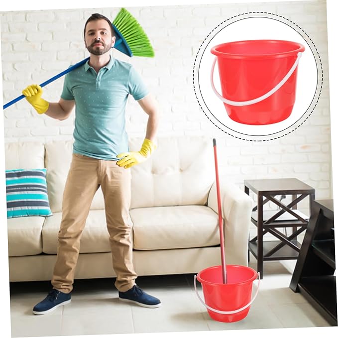 Plastic Round Bucket Portable Water Bucket Fishing Water Pail Beach s Watering Car Wash Home Food Storage Utility Tub Plastic Thicken