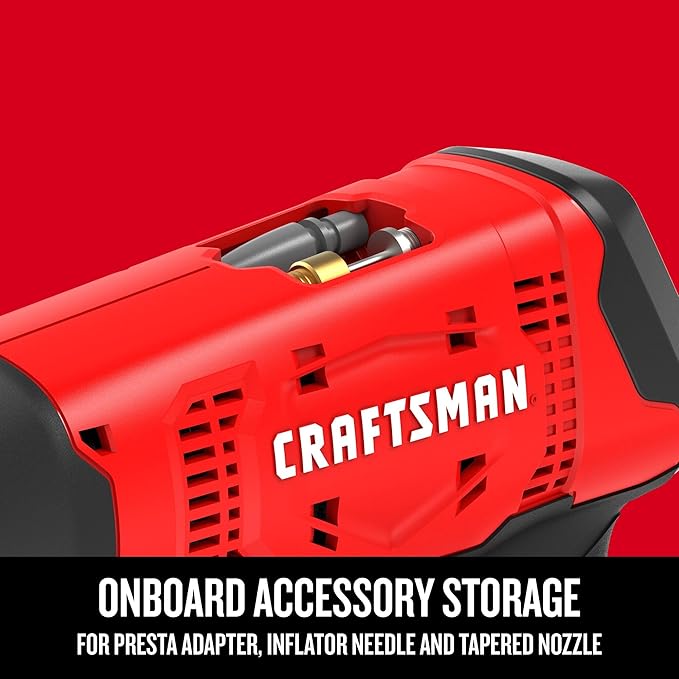 CRAFTSMAN V20 Air Compressor Portable, Cordless Tire Inflator, Up To 150 PSI Tire Pump, with Digital Pressure Gauge, Tool Only (CMCE521B)