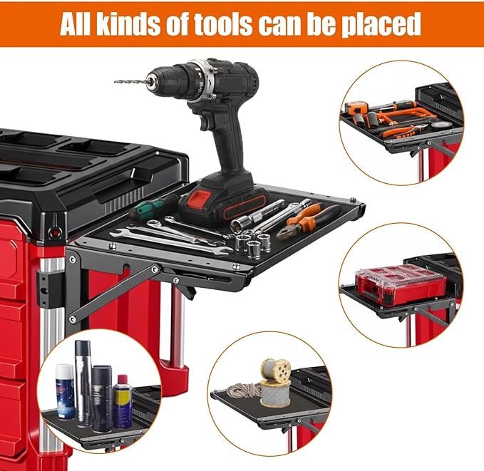 Folding Magnetic Table Compatible with Milwaukee Packout Toolbox Powerful Magnetic Tool Tray No Drilling Required