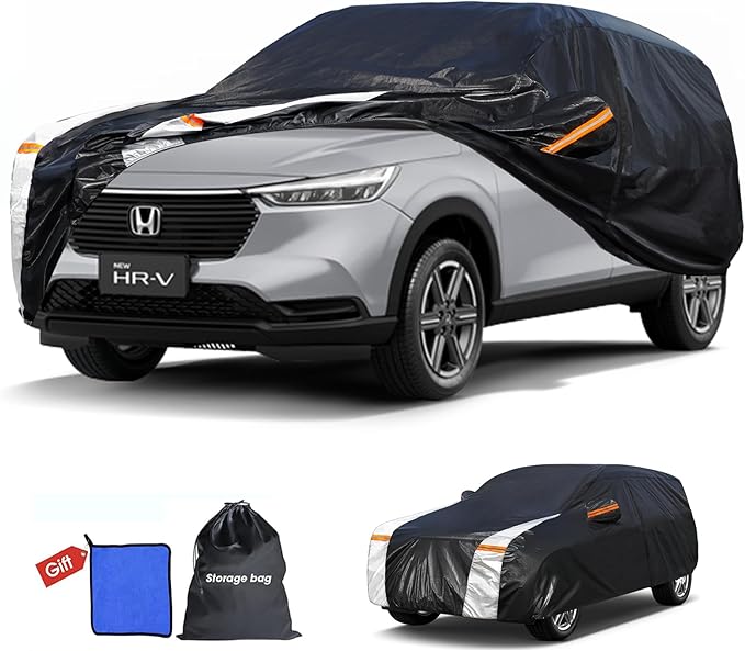 10 Layers Car Cover Custom Fit for Honda H-RV 2020-2026 100% Waterproof All Weather Automobiles, Gift with Towel, Heavy Duty Car Covers for Rain Sun UV Protection with Door Zipper.