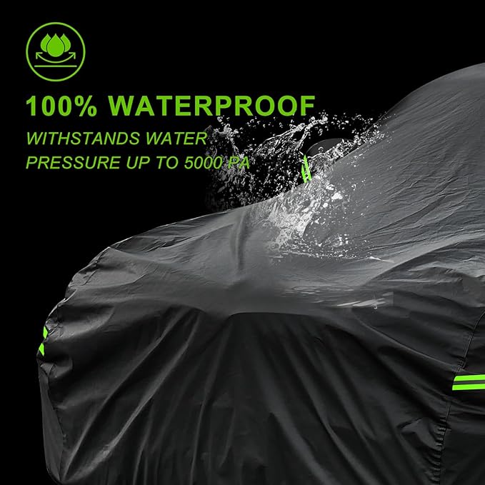 KouKou Car Cover Waterproof All Weather, 7 Layers Outdoor Car Covers for Automobiles with Zipper, Universal Fit Sedan Honda Civic,Toyota Corolla, Hyundai Elantra, Kia Forte, ect.(Length 178-185 inch)