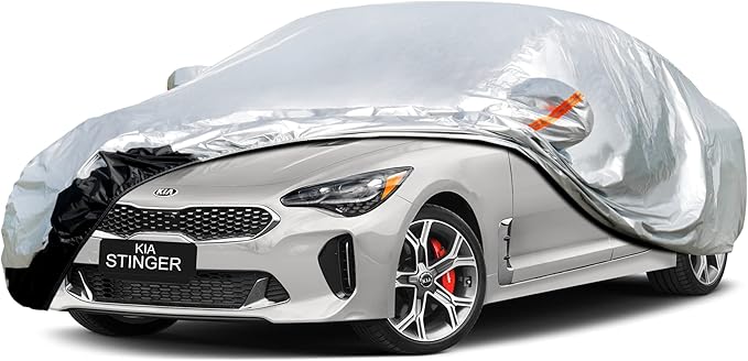 Car Cover Custom Fit Kia Stinger (2017-2025) Waterproof for Automobiles, Oxford Sun Rain Dust Snow Protection (Ships from US Warehouse, Delivery 3-8 Days)