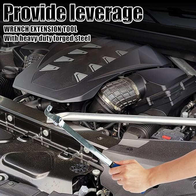 Wrench Extender Tool Bar 15inch Long Universal Torque Adaptor Wrench Extension Torque Amplifier Tool Spanner Extender Tool Torque Amplifier Extender for Extra Leverage