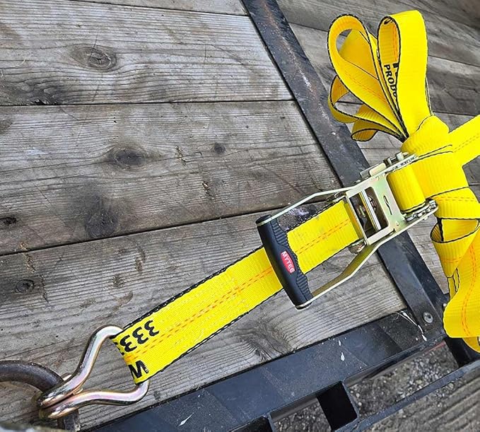 Mytee Products 20 Pack 2" x 27' Ratchet Straps with Wire Hooks 10,000 lbs Breaking Strength - Heavy Duty Cargo Tie Down Straps for Truck, Trailers, Moving Appliances, Motorcycles & Flatbed Loads