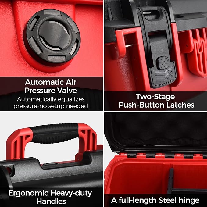 Case for Milwaukee Battery – Waterproof Extra Large Hard Storage Box with 8 Adjustable One-Piece Molded Dividers, Heavy Duty Protective Organizer for Milwaukee Battery & Charger