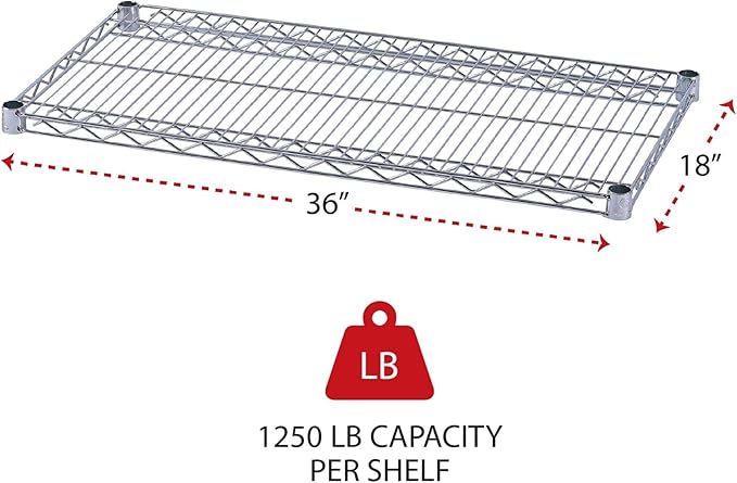 Alera ALE Industrial Wire Shelving Extra Wire Shelves, 36w x 18d, Silver (Case of 2 Shelves)