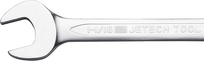 Jetech 1-1/16 Inch Combination Wrench - Industrial Grade Spanner with 12-Point Design, 15-Degree Offset, Made with Durable Chrome Vanadium Steel in Sand Blasted Finish, Forged, Heat-Treated, SAE