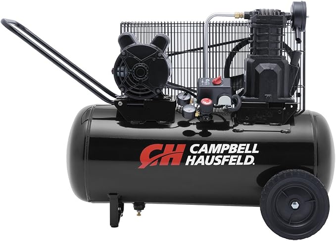 CAMPBELL HAUSFELD 15 Gallon Horizontal Air Compressor, Portable Air Compressor with Single Stage pump, Dual Voltage, 175 Max PSI, Quiet 55 dB, Ideal for Home and Professional Use