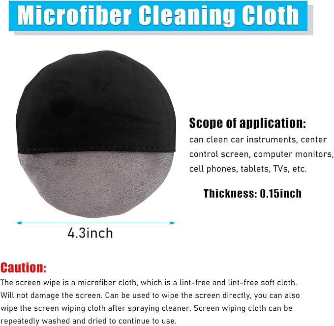 Car Screen Cleaner, Microfiber Auto Screen Cleaning Pad, Foldable Touch Screen Cleaner Cloth for Vehicle Dashboard LCD Display, Interior Car Accessories