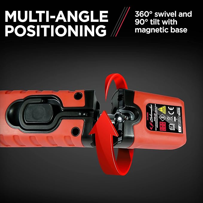 Schumacher Electric 400 Lumen LED Cordless Work Light and Torch, 360 Degree Multi-Angle Positioning, 90 Degree Tilt, Magnetic Mounts, SL360RU