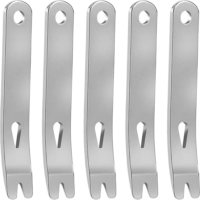 RONRONS 5 Pack Mini Stainless Steel Pocket Pry Bar Crowbar Multifunction EDC Tool Survival Opener