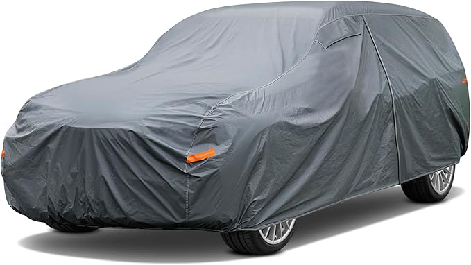 Multi-Layer Large SUV Car Cover Waterproof All Weather Heavy Duty, Universal Fit Cadillac Escalade ESV, Chevrolet Chevy Suburban, Ford Expedition Max, GMC Suburban, Lincoln Navigator LWB etc.
