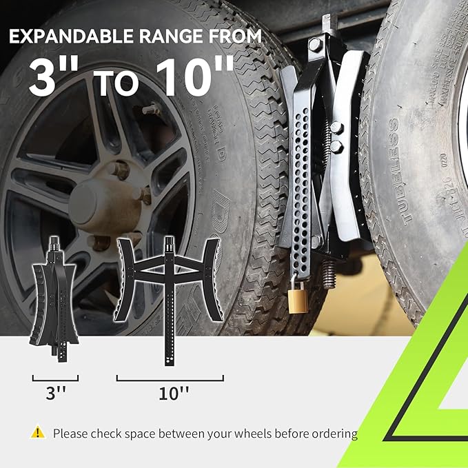 RVMATE RV Camper Wheel Chock Stabilizer Scissor, X Chocks Wheel Stabilizer (2 Packs) for RV Travel Trailer Tires, X Chock for Locking Tandem Wheels When Parked on Uneven Surfaces, Black.
