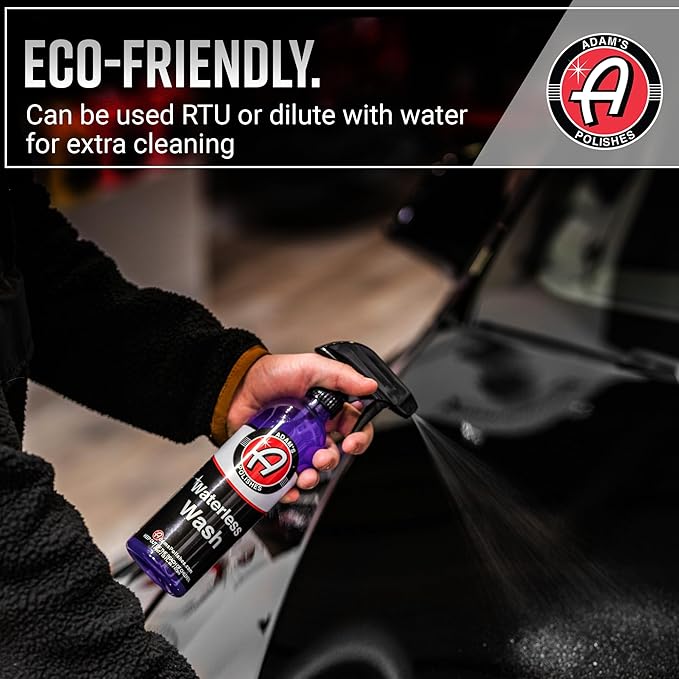Adam's Polishes Waterless Wash (16oz) - Car Cleaning Car Wash Spray for Car Detailing | Safe Ultra Slick Lubricating Formula, Boat, Motorcycle, RV | No Garden Hose, Wash Soap or Foam Cannon Needed