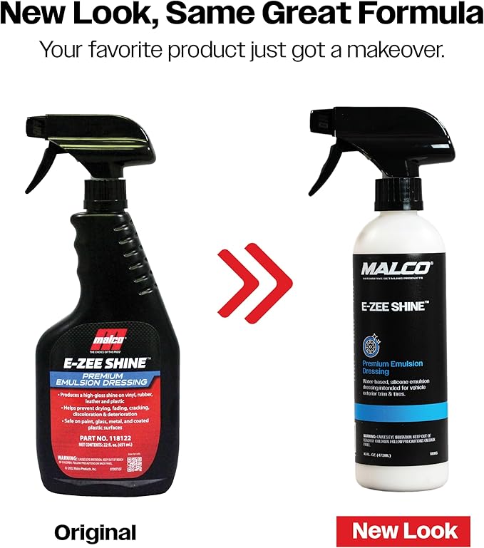 Malco E-ZEE Tire Shine Spray – Premium Emulsion-Style Dressing for All Vehicle Tires/Produces Deep Glossy Shine / 16 oz. (118116)