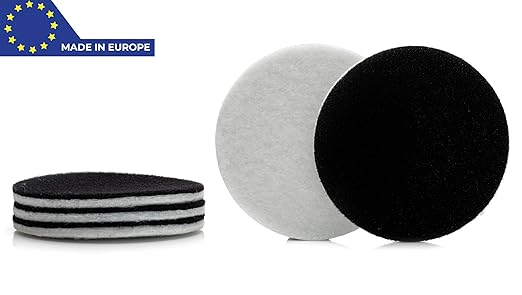 Glass Polish 5 inch (130mm) Pack of 5 Felt Polishing Pads for Polishing Glass, Plastic, Metal, and Marble - GP11008