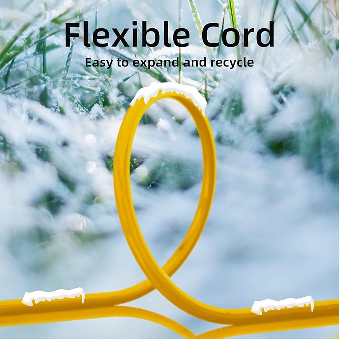 YOJOE 3-Outlets Indoor Outdoor Extension Cord with Lighted End, 3 Prong 15A Weatherproof Power Cord, 12 Gauge Heavy Duty 12 ft Yellow Extension Cord Multiple Outlets, 12/3 SJTW UL Listed