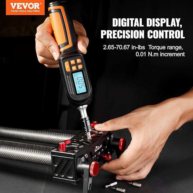 VEVOR Digital Torque Screwdriver, 1/4" Drive Screwdriver Torque Wrench, Electrician Torque Screwdriver & Vibra-TITE 213 VC-3 Threadmate Threadlocker, -65 to 165 Degree F, 5mL Tube, Red