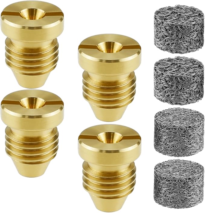 4 Pack Universal Thread Nozzle Tips and Mesh Filter, Assorted Sizes Foam Cannon Orifice Nozzle Tip and Foam Maker for Snow Lather Lance