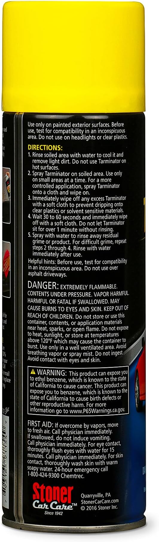 Stoner Car Care 91154-4PK Tarminator Tar, Sap, and Asphalt Remover – Fast Acting Tar and Sap Remover for Cars – Clear Coat Safe Auto Cleaner for Paint, Chrome and Wheels – 10 oz (Pack of 4)
