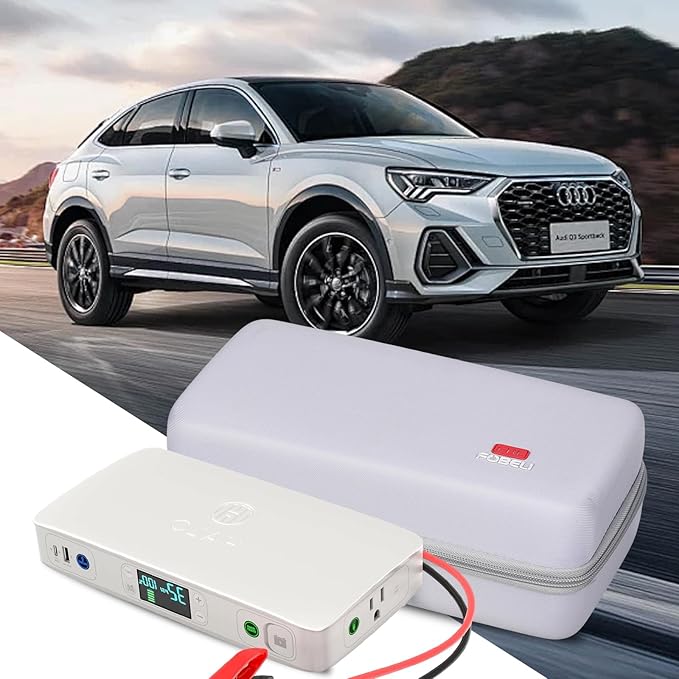 FBLFOBELI Hard Carrying Case for Halo Bolt Ultimate 2.0 & 3.0/for Halo Bolt Air + 55500 1750/for Halo Bolt Air 58830 Portable Vehicle Jump Starter with Air Compressor (Case Only) (Gray)