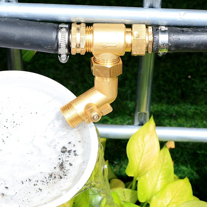 Garden Hose Filter Attachment with 100 Mesh and 40 Mesh Stainless Steel Screen,Brass Filter Pressure Washer Inlet for RV Camping Car Wash Rainwater Filtration (with Valve)