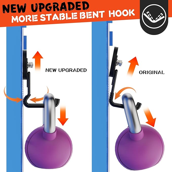 ULIBERMAGNET New Upgraded Large Magnetic Hooks,Strong Heavy Duty Magnet Hooks for Power Drill,Broom,Garden Tools,Pegboard,Garage,Workshop,Hardware, 2 Pack Magnet Storage Holder for Hanging(Black)
