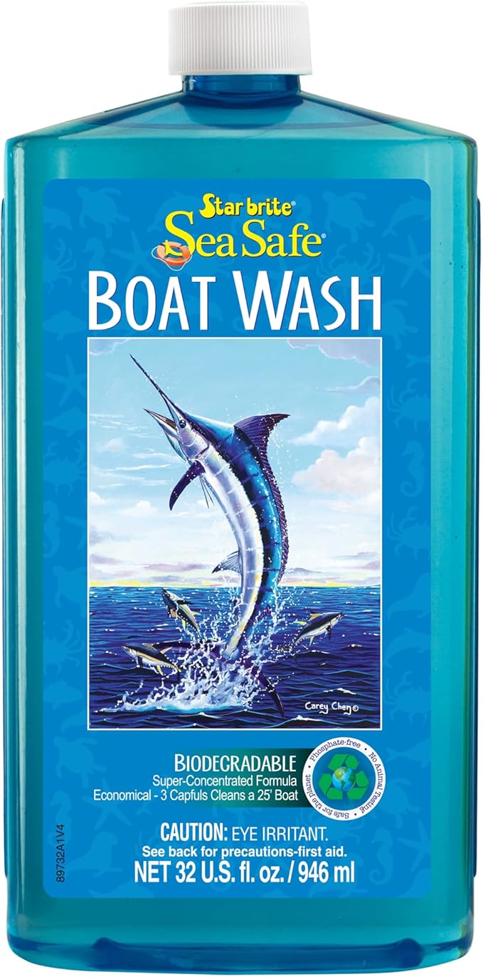STAR BRITE Sea Safe Boat Wash – Super Concentrated Formula – Gently Removes Dirt, Grime, and Salt Without Stripping Wax or Polish – Designed for Use on All Boat Surfaces
