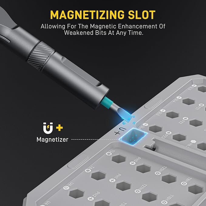 42 in1 Magnetic Screwdriver Set Precision Multi Bit Ratchet T Handle Repair Kit for Electronics, Phone, Laptop, Watch, Eyeglasses – Portable Tool Set for Home & DIY(Light Grey)