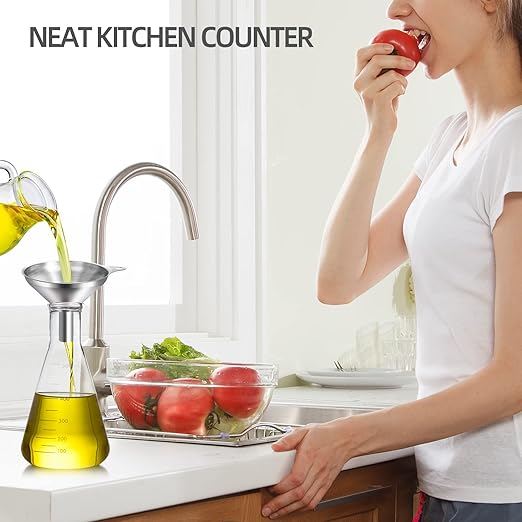 Funnels for Kitchen Use Filling Bottles, Kitchen Funnel Set of 3, Small Funnels for Filling Small Bottles Transferring Essential Oil, Liquid, Spice, Dry Ingredients & Powder, Dishwasher Safe