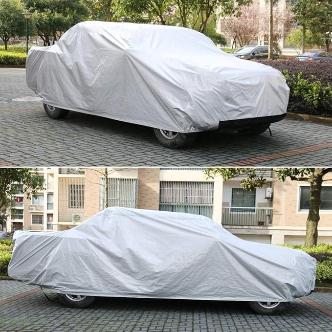 Kayme Full Size Truck Cover Waterproof All Weather - See Vehicle Size Chart - 6 Layers Heavy Duty Outdoor Pickup Cover Sun Uv Rain Protection, Universal Fit Ford F250 F350 etc, Length Up to 261 inch.