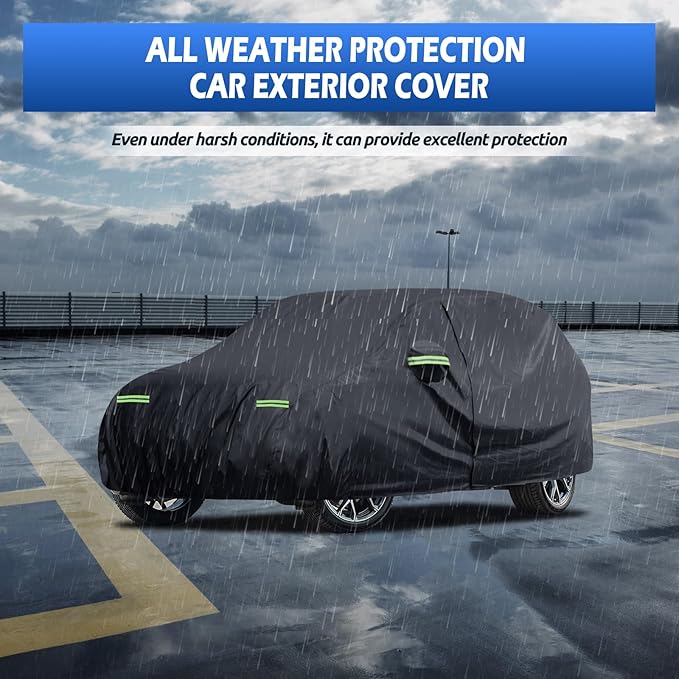 Car Cover Fit for Honda CRV 1997-2025, Toyota RAV4 2006-2025, Migaven Waterproof Full Exterior Cover Sun Rain Protection with Door Zipper and Cotton Lining