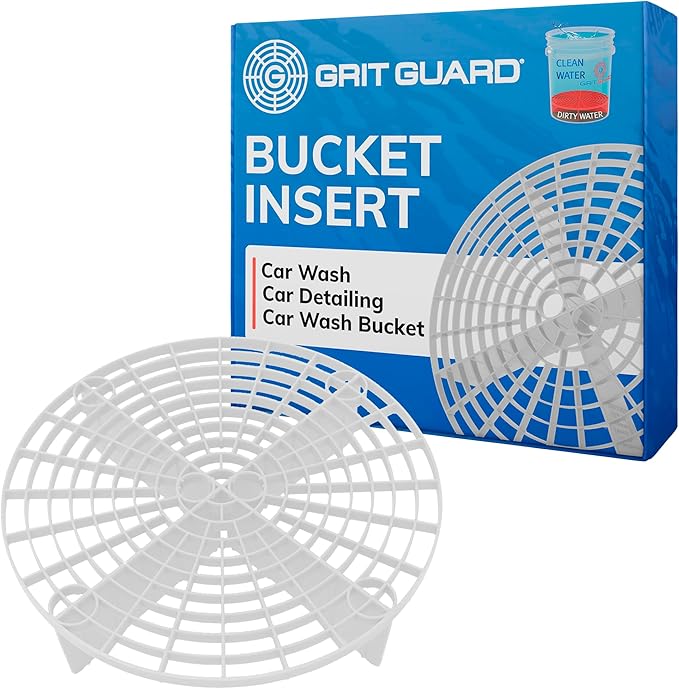 Grit Guard The Original White Bucket Insert - 10" Diameter Car Wash Bucket for Car Washing, Detailing Compatible with 3.5, 4, 5 and 6 Gallon Buckets