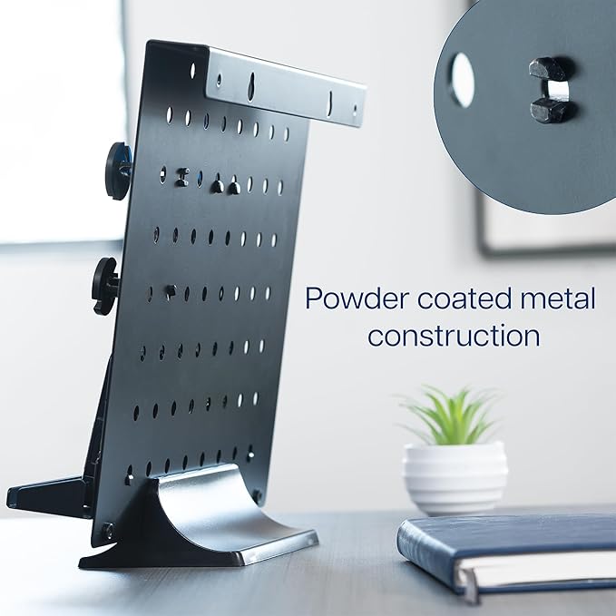 VIVO Steel Freestanding Desktop Pegboard, Cute 12 x 10 inch Peg Board with Accessories, Optional Wall Mounting, Black, PP-DK04F