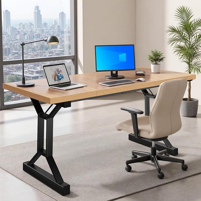Worktable for Garage Surface Office Desk for Home Renovation Commercial Steel Work Tool Bench 70.8 * 31.5 inch