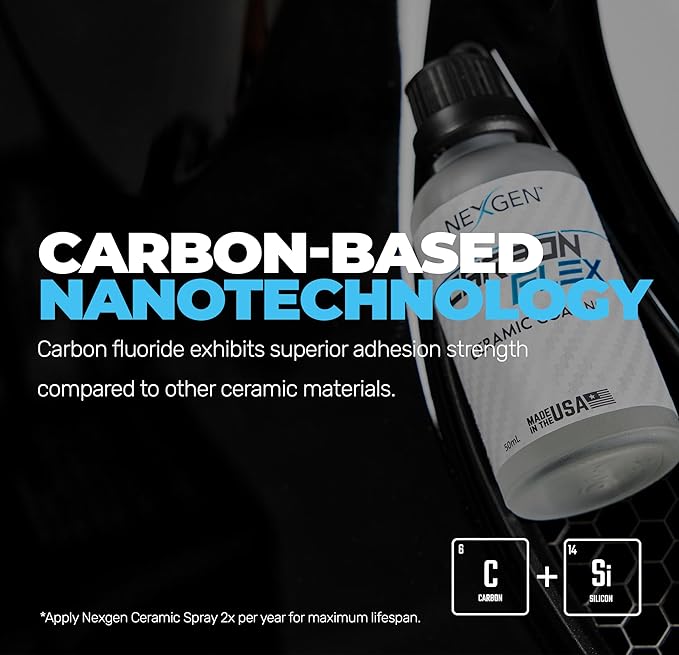 Nexgen Carbon Flex – Ceramic Coating Up to 3-Year - Professional Grade Nano Ceramic Coating for Cars - SIO2 Protection, UV & Chemical Resistant, High Gloss Finish for Paint and Glass - 50ml