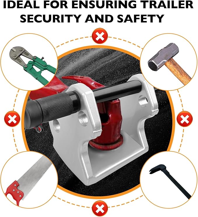 HQPASFY Trailer Hitch Lock, Trailer Coupler Lock with Pin, Heavy-Duty Coupler Lock Model Tl-33 Trailer Lock,Fits Over 2" to 2-5/16" Couplers - Silver