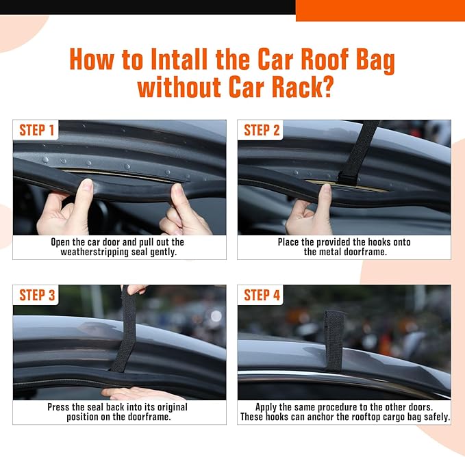 ACLONG Car Roof Bag 21 Cubic Feet Waterproof 840D Heavy Duty Rooftop Cargo Carrier Bag for All Cars with/Without Racks Includes Anti-Slip Mat Storage Bag Luggage Lock