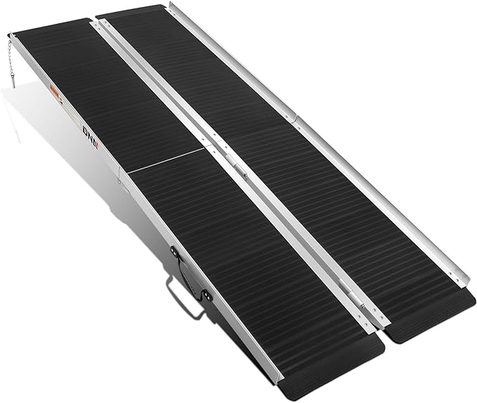 DNA Motoring 6FT Portable Non-Slip Wheelchair ramp, 600lbs Capacity Aluminium Versatile Loading Ramp, Non-Skid Ramps Telescopic Ramps for Home, Steps, Stairs, TOOLS-00615