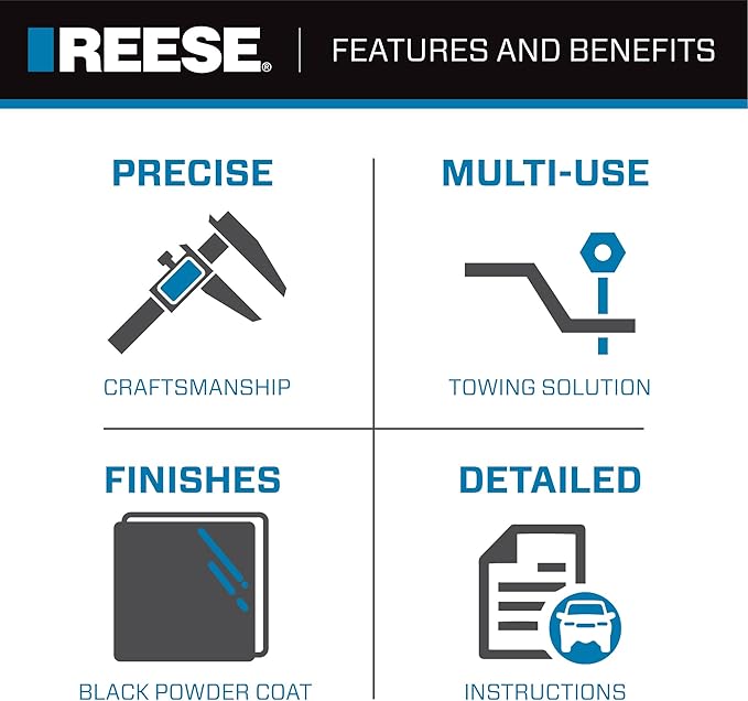 Reese Towpower 21512 Tri-Ball Trailer Hitch Ball Mount, (1-7/8 Inch, 2 Inch, 2-5/16 Inch Trailer Hitch Balls), Fits 2 Inch Square Receiver, 10,000 lbs. Capacity