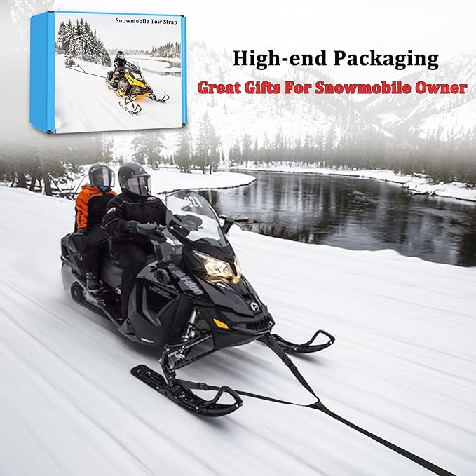 Botepon Snowmobile Tow Strap with Hook, 19ft Tow Rope, Quick Hook Up for Sled, Skidoo, ATV, Emergency Kit Accessory