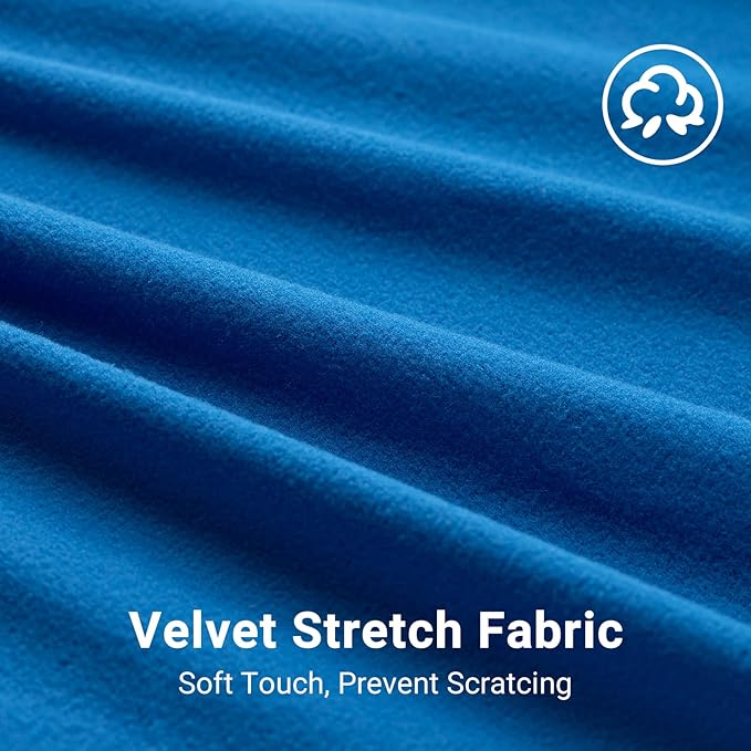 Favoto Car Cover Dustproof Sedan Indoor Stretch Cover Universal Fit 177-193 Inch Automobiles Full Car Cover with Storage Bag Breathable Windproof All-Weather Auto Vehicle Cover (Blue-Upgraded)