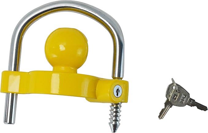 Universal Coupler Trailer Hitch Security Lock - Fits 1 7/8", 2", & 2 5/16" Ball Mounts - Durable & Weather-Resistant