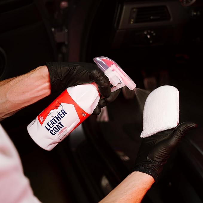 Gyeon Leather Coat Car Leather Protector Invisible Hydrophobic Ceramic Coating for Upholstery Interior UV Protection Stain Repellent Easy Dye Removal Durable Leather Shield Detailer