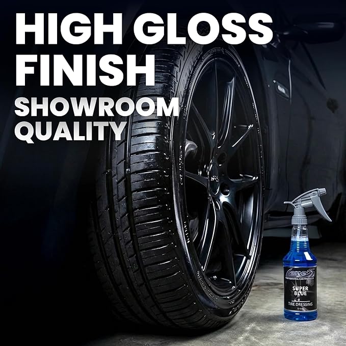 LANE'S Super Blue Tire Dressing Spray | High-Gloss Car Tire Shine Spray | No Sling, No Run, Long Lasting | Protects from Cracks & UV Rays | Non-Greasy Automotive Dressing & Cleaner | 16oz, 2 Pack
