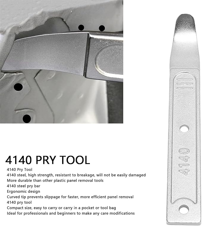 4140 Metal Pry Bar Tool, Pry Bar Trim Removal Tool Interior Trim Removal Kit Pocket Mini Pry Bar Car Door Panel Removal Tool